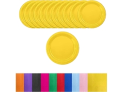 Pratos De Papel Amarelo De 9 Polegadas, Modelo Mais Novo 2025, 16 Unidades, Papel De Cor Sólida PENGDSJE