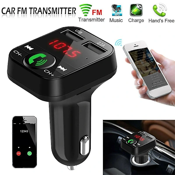 Transmissor Fm Bluetooth Veicular, Usb, Carga Rápida, Mãos-livres, Aux