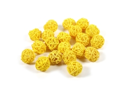 20 Bolas de Rattan Decorativas LAXISCREED Amarelas