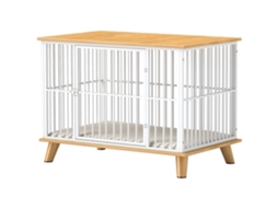 Caixa para Cão com Porta de Segurança, Almofada Lavável, Ventilação Otimizada, Aço, 86x60x70 Cm