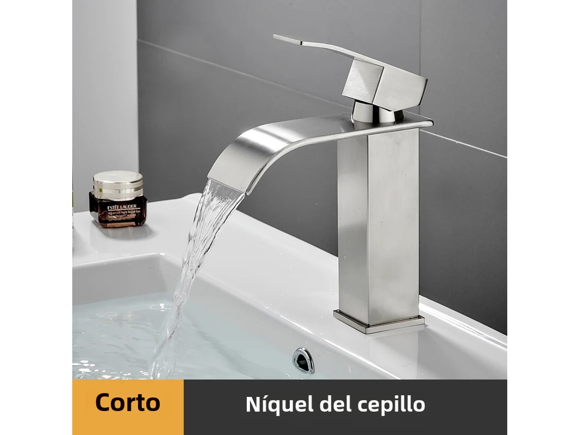 Torneira Moderna de Aço Inoxidável com Alavanca Única (prateado curto) | MDUG