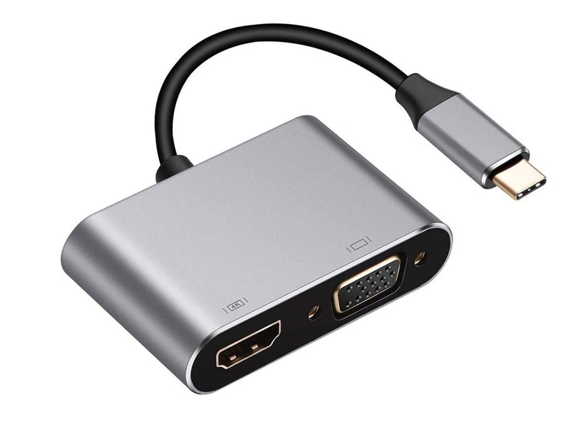 Tipo C Hub Tipo C Para 4k Hdmi/vga, 2 Em 1, Compatível Macbook Etc Branco Yizhood