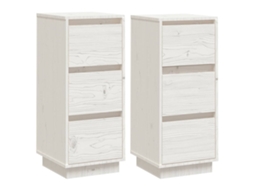 Conjunto de Aparadores MAISON EXCLUSIVE Madeira de Pinho Maciça Branco 32x34x75 cm