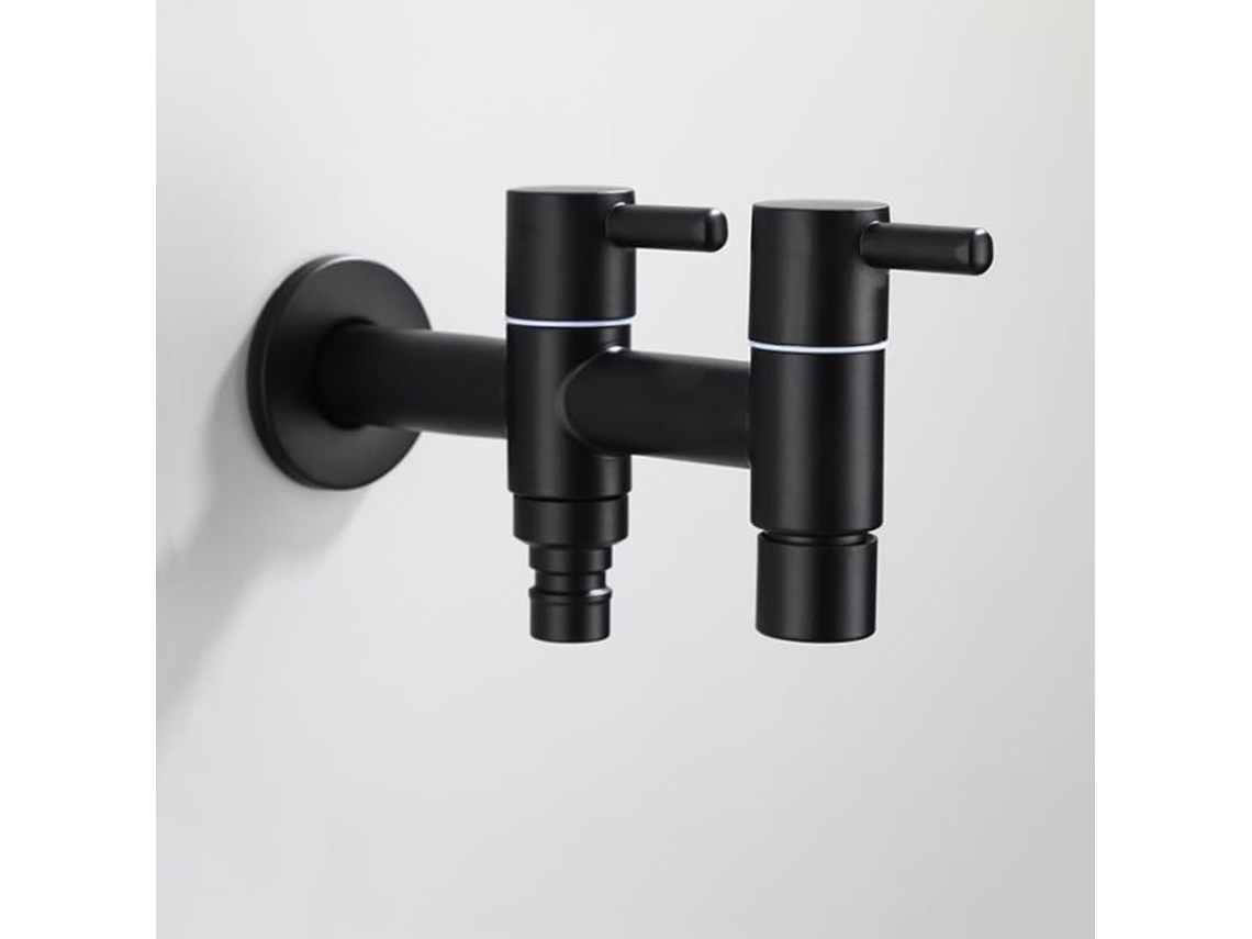 Torneira De Aço Inoxidável 304 Preta Para Máquina Lavar Roupa, 1