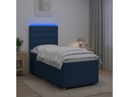 Vidaxl Cama Box Spring Com Colchão Azul 80 X 200 Cm Tecido