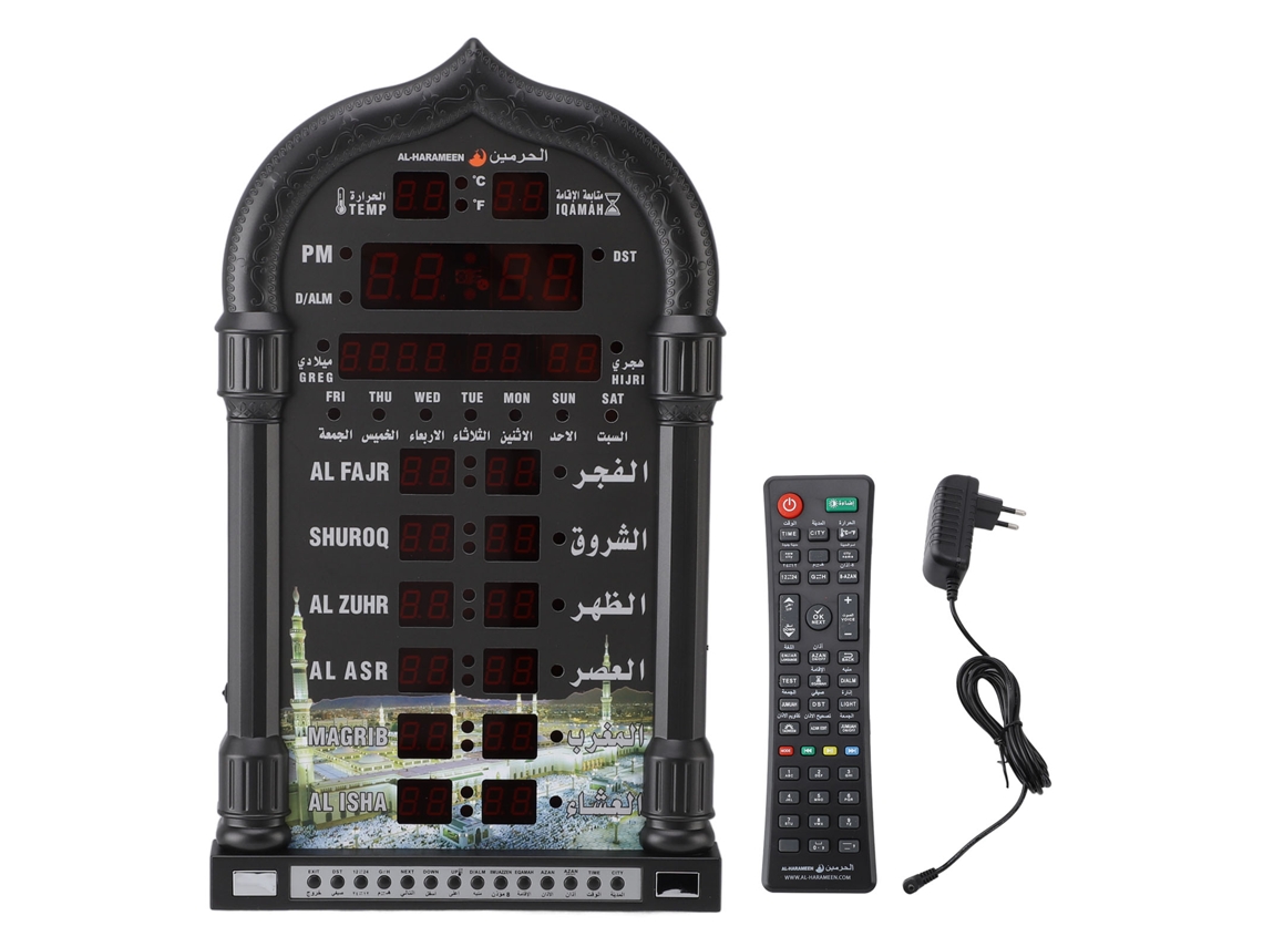 Relógio De Azan Exibição Digital Led Com Controle Remoto