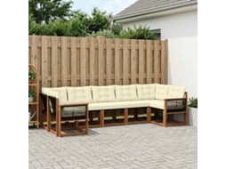 Vidaxl Conjunto De Sofás Para Exterior 7 Pcs Natural E Creme