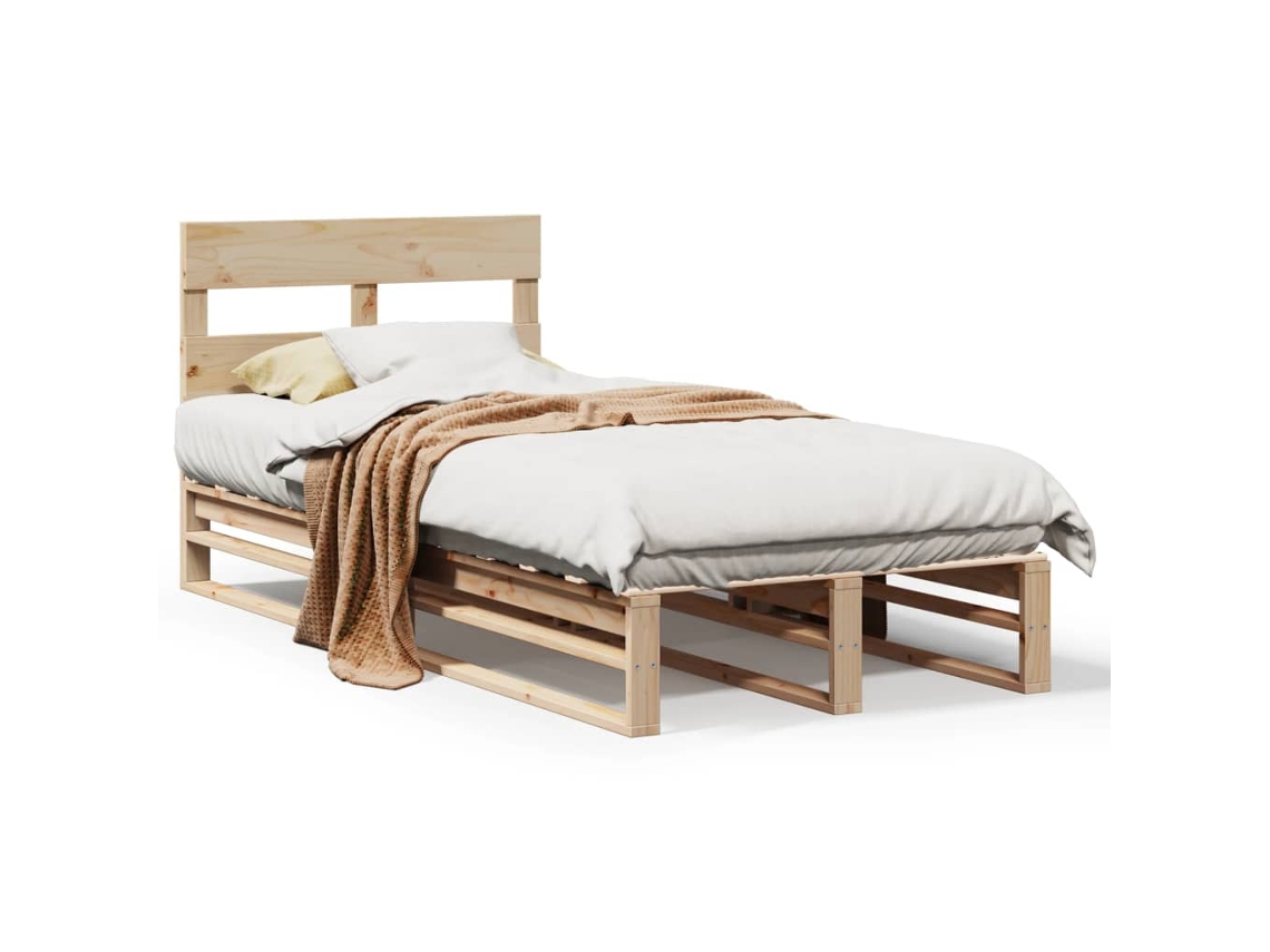 Bed Frame, Bed Frames Vidaxl Marrom Madeira De Pinho (100 X 200 Cm)