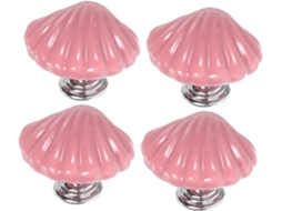 Conjunto De 4 Puxadores De Cerâmica Moldados Para Móveis De Cozinha Decorativos