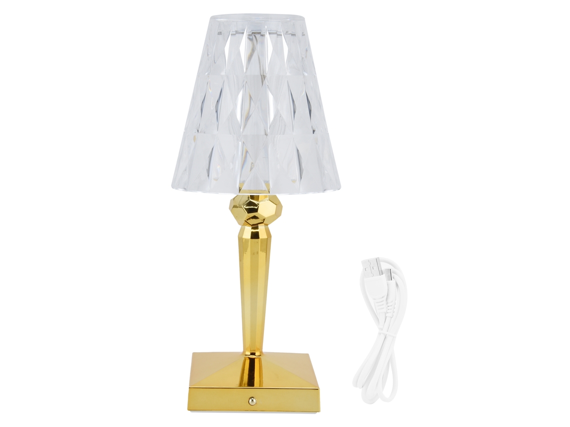 2026 lâmpada de Mesa de Cristal Led Ajustável com Carregamento Usb para Decoração de Quarto Luz Branca Quente