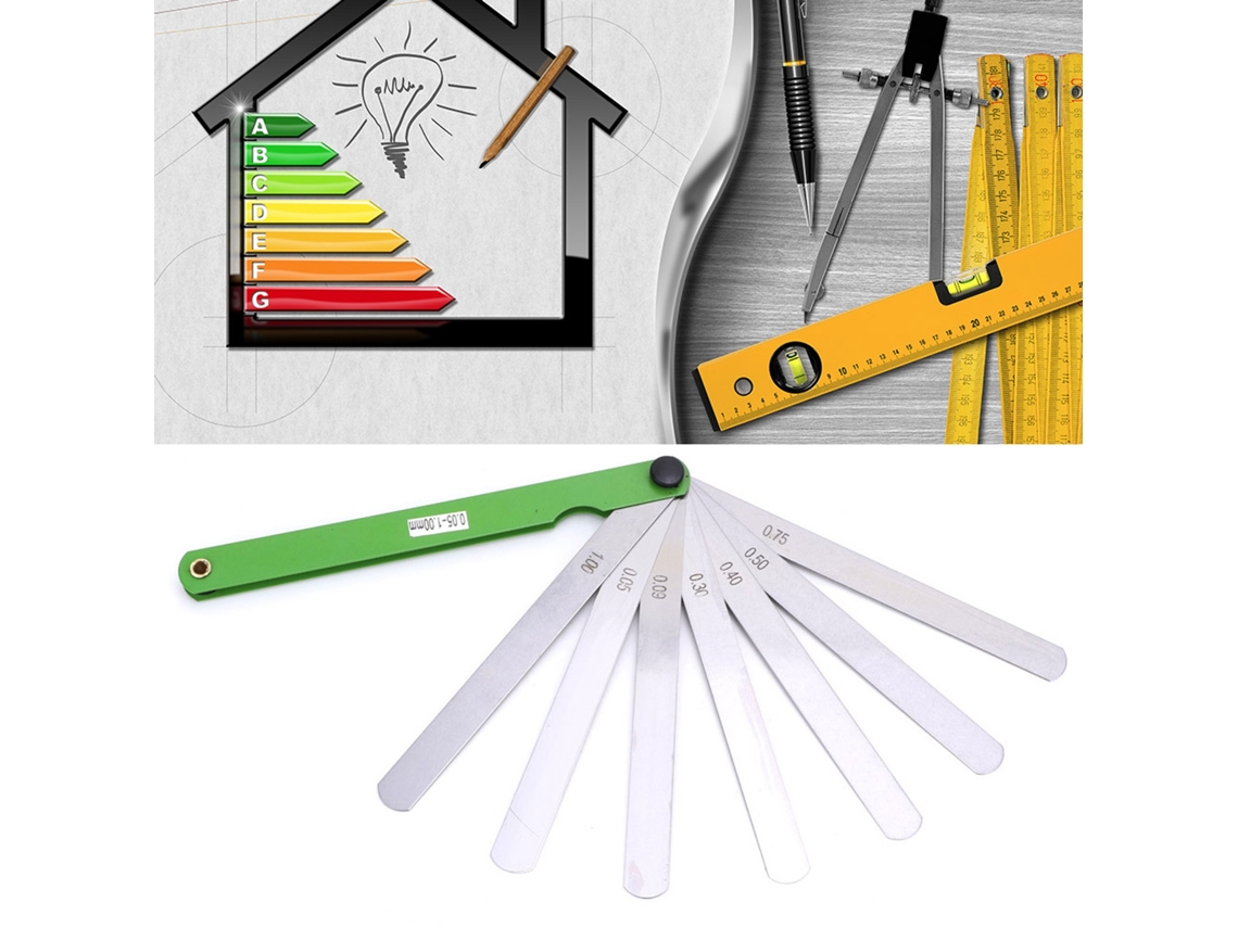 Laxiscreed Solidofeeler Gauge 14 Peças Para Medição De Espessura De 0,05 A 1mm Com Alta Precisão