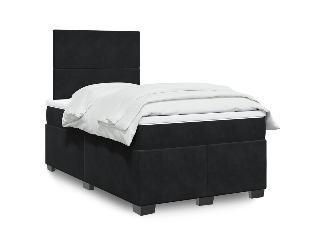 Vidaxl Cama Boxspring Com Colchão 120x190 Cm Veludo Preto