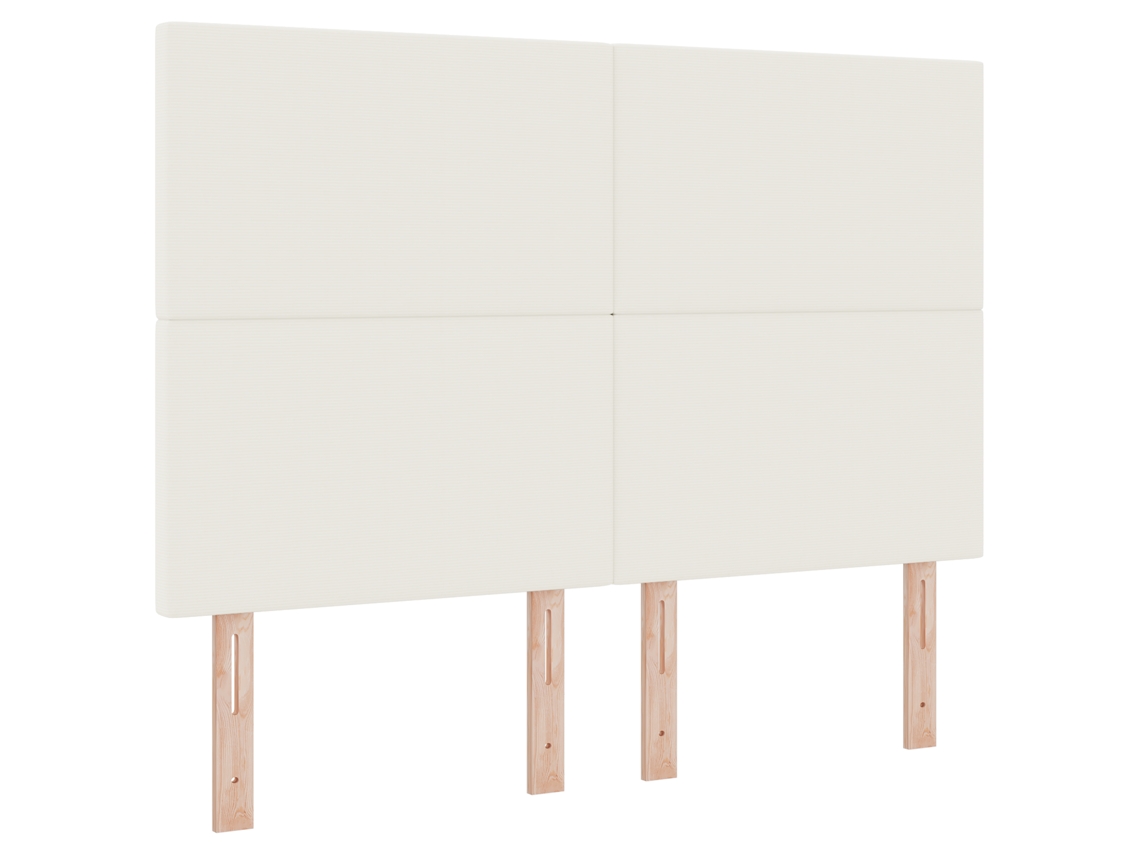 Cabeceira Moderna Creme Com Botões Vidaxl Creme Tecido (160cm)