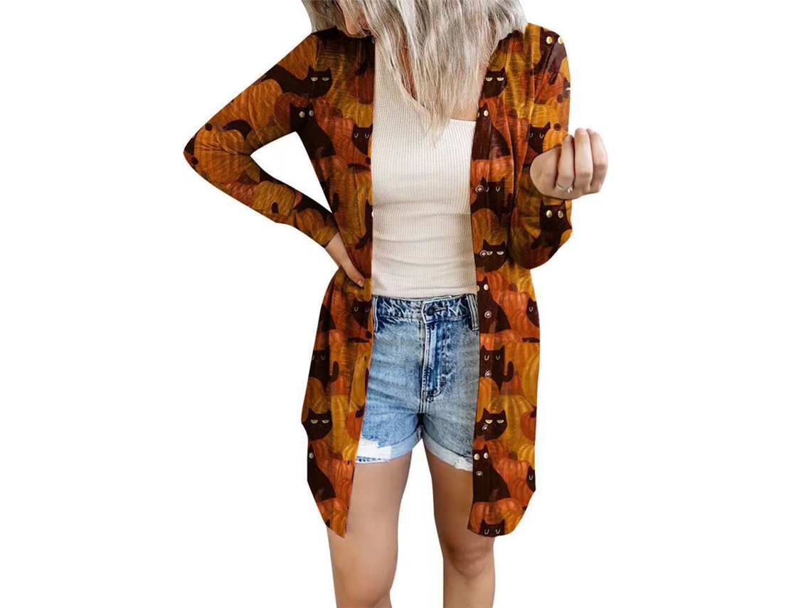 Suéter de Inverno Feminino Laranja M Halloween