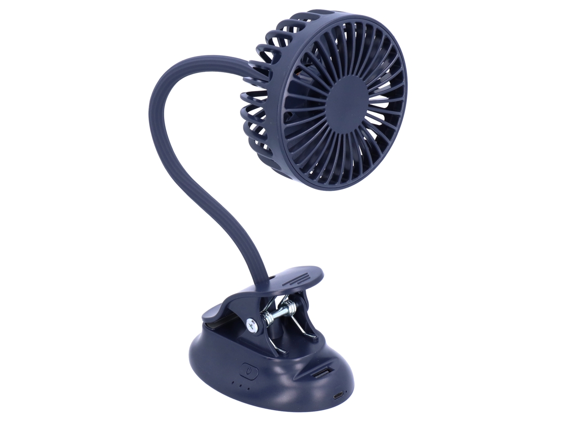 Mali ventilador Pequeno Flexível Usb com Clip Ângulo Ajustável Azul Escuro para Lar Dormitório Escola Exterior