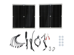 Painel Solar Laxiscreed De 25wx2 | Kit Fotovoltaico 2-em-1 Para Carregamento De Emergência