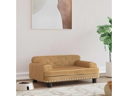 Vidaxl Cama 70x45x30 Cm Veludo Castanho