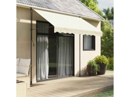 Vidaxl Toldo Retrátil 300x150 Cm Tecido E Aço Cor Creme