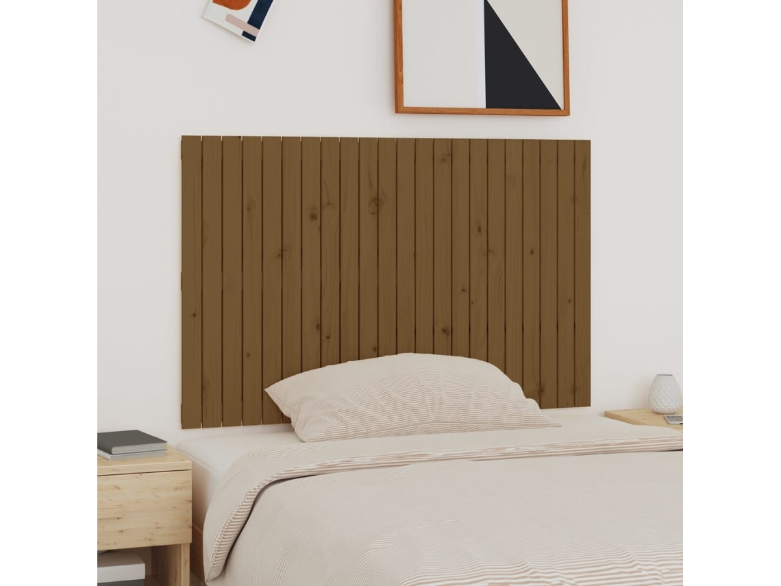 Vidaxl Cabeceira De Parede 140x3x90 Cm Pinho Maciço Castanho-mel