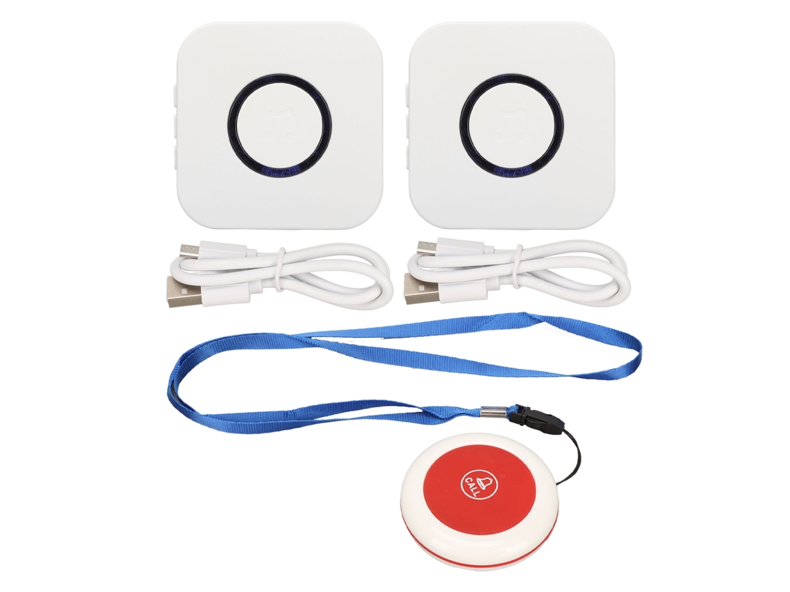 Pager Inalámbrico Para Cuidadores 2 En 1 Botón De Alerta Sos Con Volumen Ajustable Transmisión A Larga Distancia