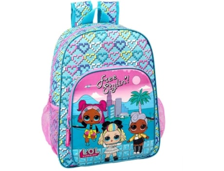 Mochila  LOL Surprise Hearts Azul e Rosa (33x42x14cm)