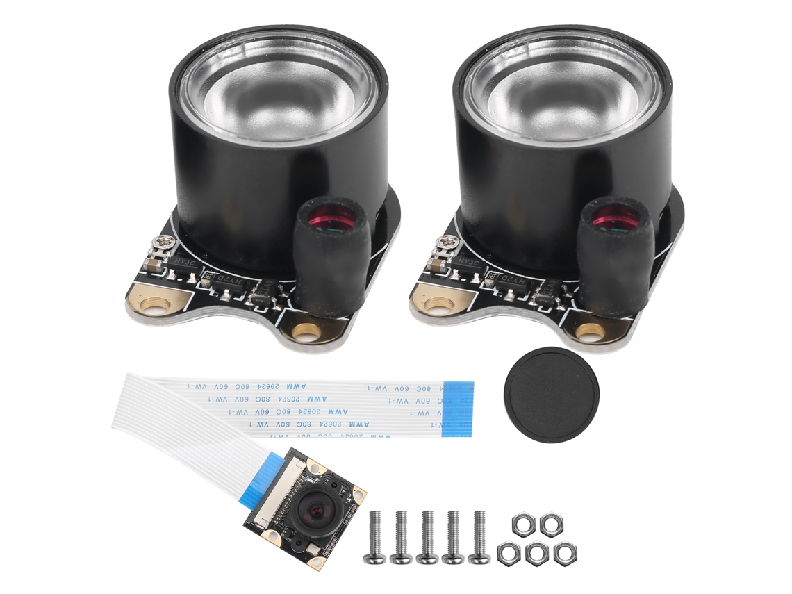 Módulo de câmera Veloriskku para Raspberry Pi 4 3b 5mp 100° sem distorção com luz Hbv‑1509b‑100 V11