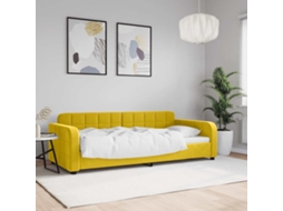 Vidaxl Sofá-cama 90x200 Cm Veludo Amarelo