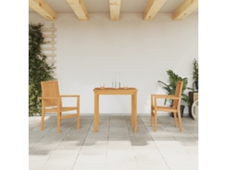 Vidaxl 3 Pcs Conjunto De Jantar Para Jardim Madeira De Teca Maciça