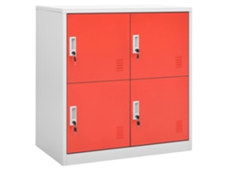 Cacifos 2 Pcs 90x45x92,5 Cm Aço Cinzento Claro E Vermelho Lovely Home