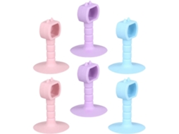 Conjunto De 6 Travas Porta Silicone Com Ventosa, Portáteis, Sem Necessidade De Furar A Porta, Com Protetores De Parede
