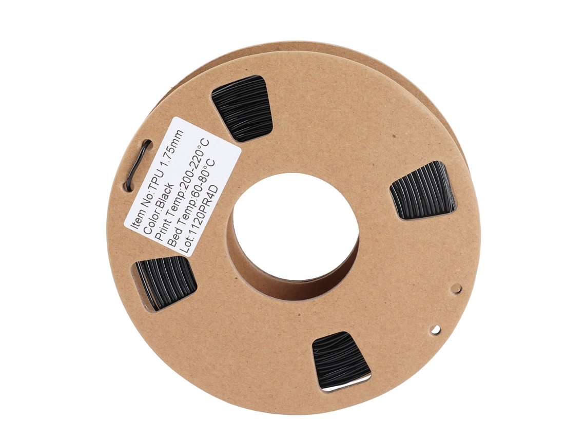 Filamento Tpu Flexible 1.75mm 0.03mm Precisión 250g Spool Impresora 3d Negro