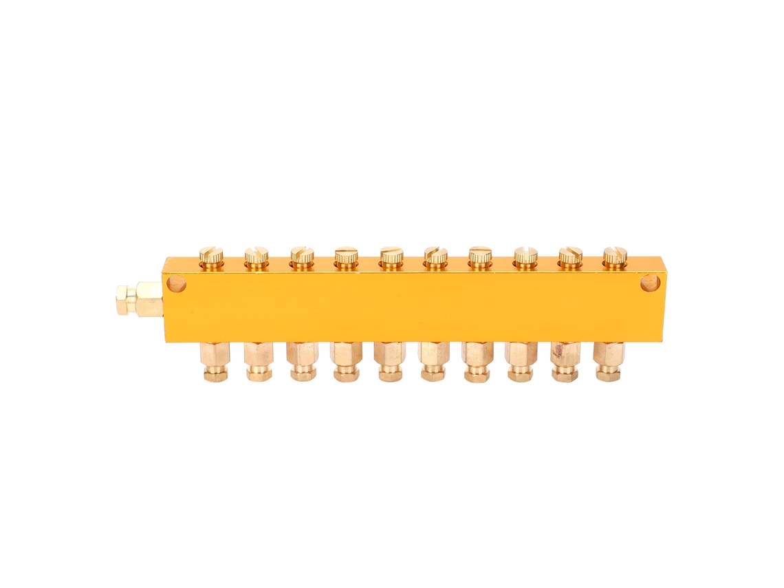 Laxiscreed Lubrificador Ajustável Com 1 Entrada E 10 Saídas Para Distribuição Eficiente De Lubrificante