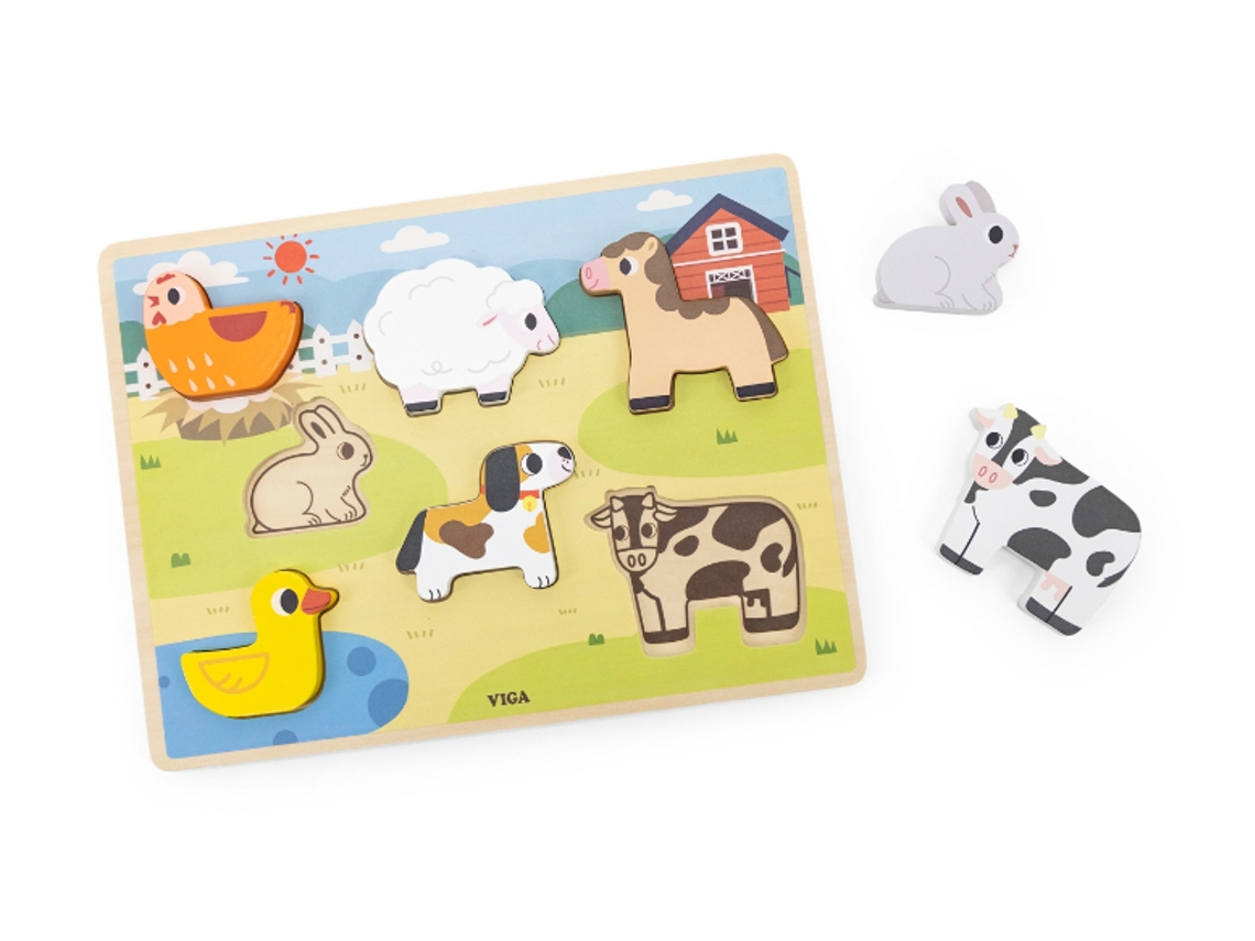 Puzzle chunky Viga Fazenda