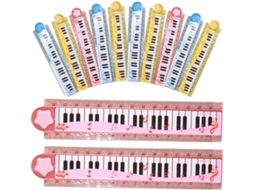 Partykindom Multifuncional Dobrável Régua, 20 Peças, 30cm, Piano Design, Material Plástico, Portátil e Adorável para