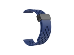 Pulseira magnética de silicone com design perfurado, compatível com Huawei GT5, Samsung Watch 6, Xiaomi S4 e Band 9 Pro.