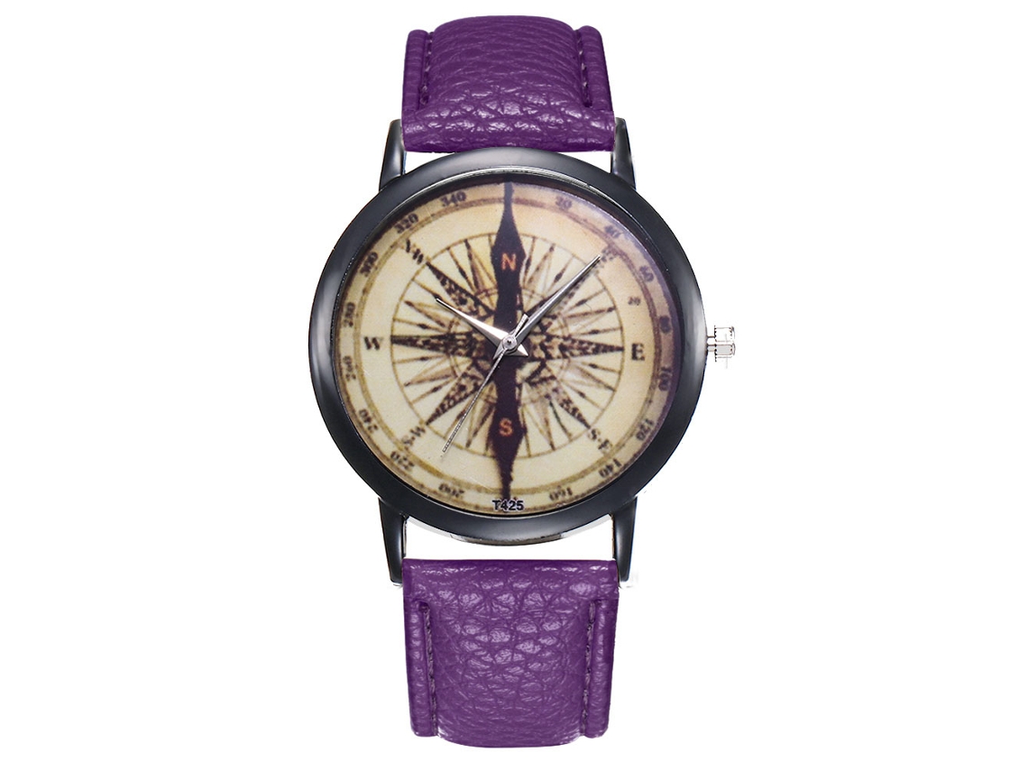 Relógio de quartzo masculino Zhoulianfa T425 com pulseira de PU (roxo)