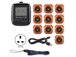 Ctw07+ctt20 Receptor De Pulso Móvel Preto 10 Transmissores Sem Fio Pagers Sistema De Restaurante