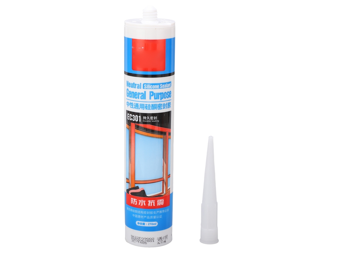 Selante de silicone transparente, impermeável e resistente a impactos, para decoração de vidro, 270ml