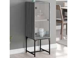 Mueble auxiliar con puerta de cristal 35x37x100 cm Gris Sonoma