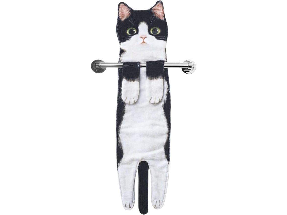 Toalhas Divertidas com Estampas de Gatos para Banheiro e Cozinha, Decoração Fofa com Tema de Gatos para Pendurar BRILVIBERA