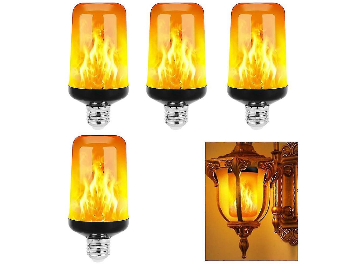 Lâmpada Led com Efeito de Chama, 4 Modos com Cintilação, Soquete E26/ E27, Natal 2 Unidades BRILVIBERA