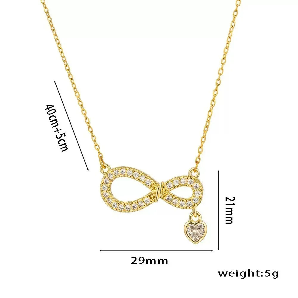 Colar Com Pingente De Laço Banhado A Ouro, Versátil E Exclusivo.