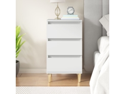 Vidaxl Mesa De Cabeceira 40x35x70 Cm Derivados De Madeira Branco