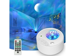 Lâmpada Projetor Aurora Boreal Luzes De Estrela Com Som Branco Para Quarto Decoração Infantil