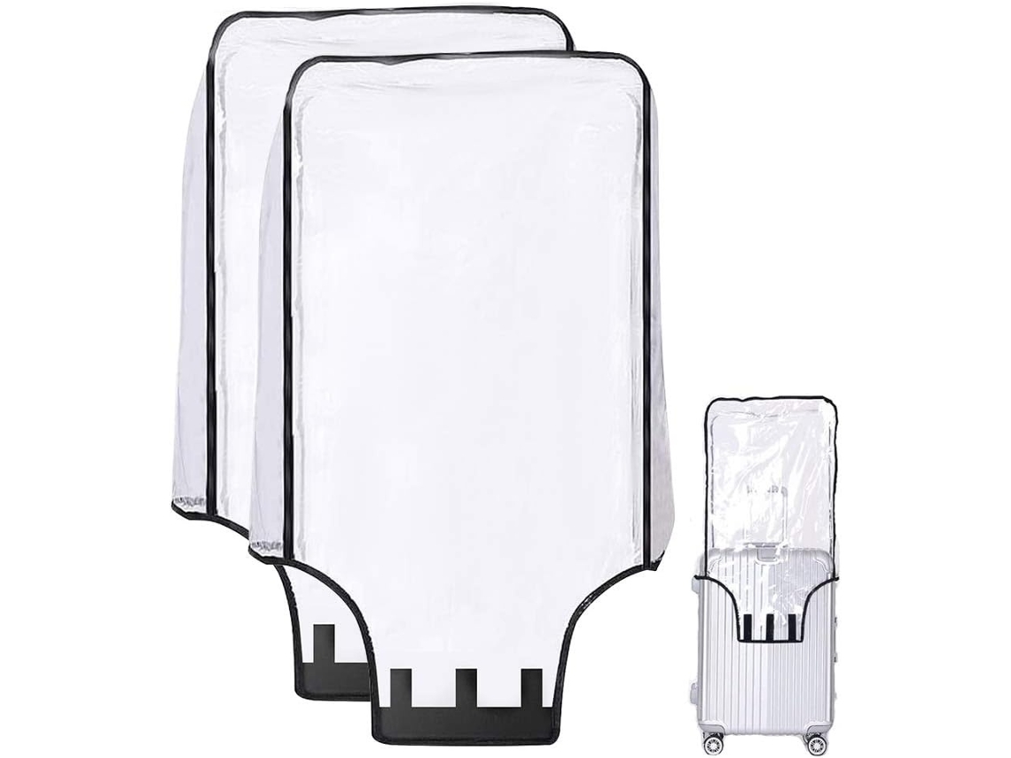 Tressino Capa Para Mala, 2 Unidades, Transparente, Pvc, Dobrável, Reutilizável, 28 Polegadas, Para Malas 28 Polegadas