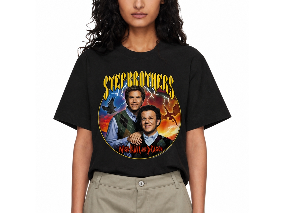 Rockinstone Step Brothers Movie Nighthawk And Dragon Black Adult T-shirt Size:m