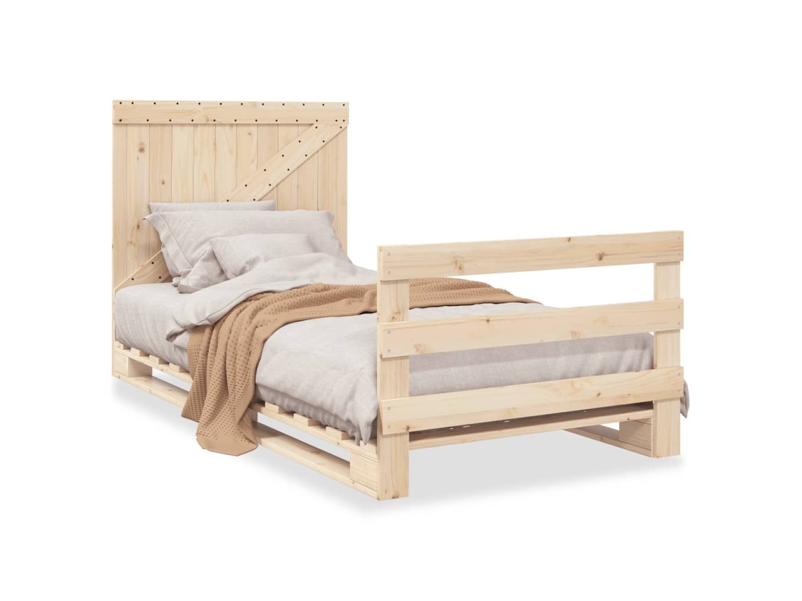 Bed Frame, Bed Frames Vidaxl Marrom Madeira De Pinho (100 X 200 Cm)