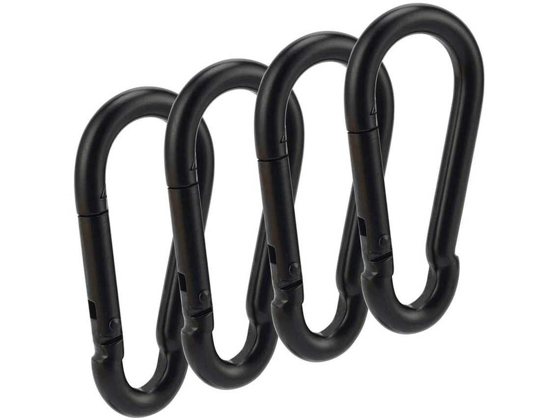 Mosquetão AQUAFORGE de Aço Inoxidável, Ferro, em Forma de Cabaça, Preto
