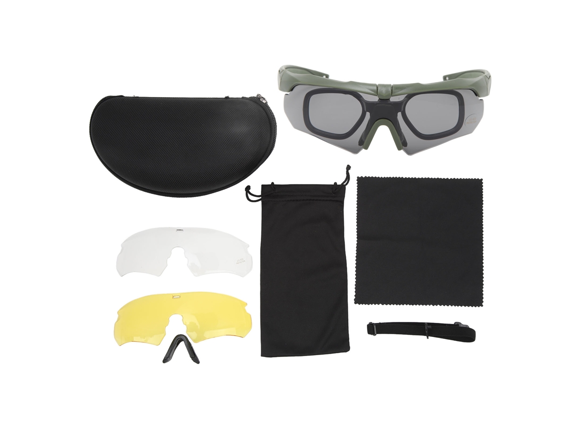 Óculos De Proteção Militar Com Uv Para Moto, Tiro, Escalada E Outdoor - Anti-vento E Poluição - Verde Od