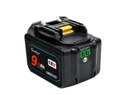 Bateria De Lítio Ion Waitley 18v, Capacidade De 9ah, Display Digital De Energia,1 Pc Oem